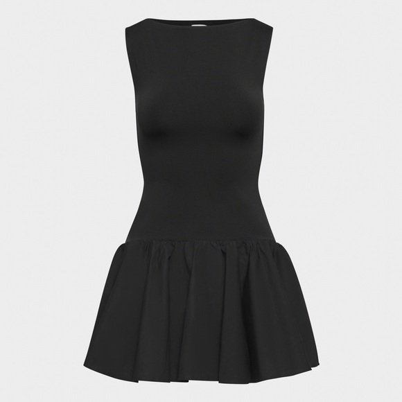 Aritzia Babaton NWT Contour Cotton Poplin Boatneck Bodice Drop Waist Dress (2XS) - Picture 4 of 4